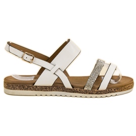 SHELOVET Sandaler med cubic zirconia hvid