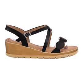 Best Shoes Sorte kile sandaler