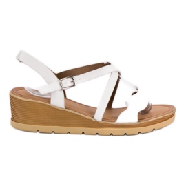 Best Shoes Hvide kile sandaler