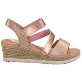 SHELOVET Slip-on sandaler på kile lyserød