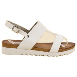 Best Shoes Hvide flade sandaler