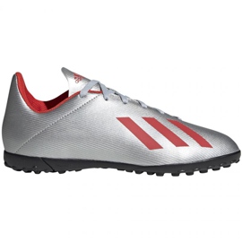 Adidas X 19.4 Tf Jr F35348 fodboldstøvler rød sølv