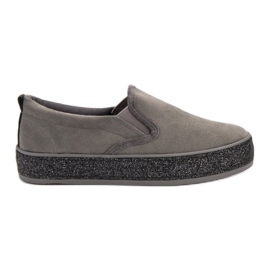 SHELOVET Slipons med glittersål grå