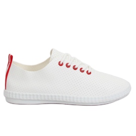 Kvinders hvide og røde sneakers B111-17 HVID / RØD