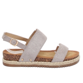 Grå sandaler på korksål CH-118 Grå