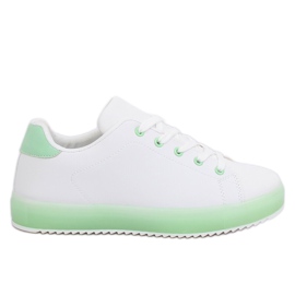 Hvide og grønne sneakers til kvinder 9118 Grøn