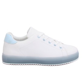 Hvide og blå sneakers til kvinder 9118 Blå