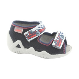Befado Børns hjemmesko 250p084 Navy Blue/Red med en bil grå