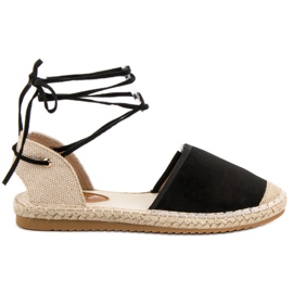 SHELOVET Knyttede Espadrilles sort
