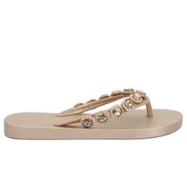 Elegante flip-flops med gyldne JH69 guldsten gylden