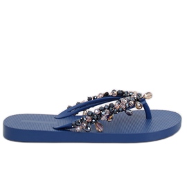 JH68 Marineblå marineblå flip-flops med perler