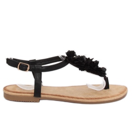 Sorte damesandaler 7622-PL Sort