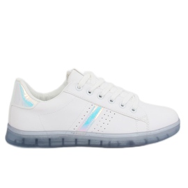 Kvinders hvide og blå sneakers 2B9XX923 HVID / BLÅ