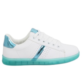 Kvinders hvide og grønne sneakers 2B9XX923 HVID / GRØN