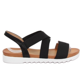 Sorte kvinders sandaler P0P1268-16 Sort