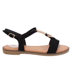 Sorte kvinders sandaler WL024 Sort