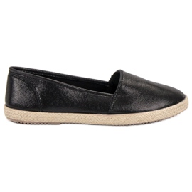 SHELOVET Skinnende Slipons sort