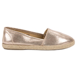 SHELOVET Skinnende Slipons gul