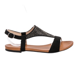 SHELOVET Sandaler med krystaller sort