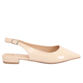 Beige ballerinaer med åbne hæle LL-178 Beige