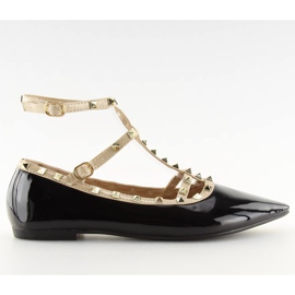 Ballerinas med studs sort 127-12 Black II-GAT