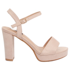 Sandaler på platformen beige og pink HJ101 Pink lyserød