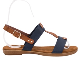 Evento Sandaler med spænde brun blå