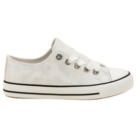 SHELOVET Sneakers bundet med et bånd hvid