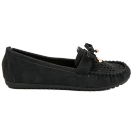 Top Shoes Sorte åbent loafers