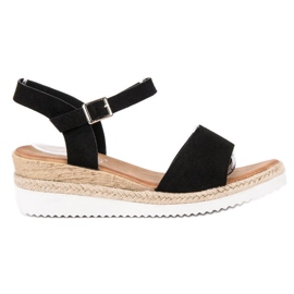 SDS Sorte sandaler med glitter