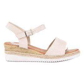 SDS Beige sandaler med glitter