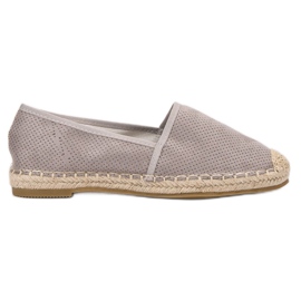 Ideal Shoes Suede Slip-On Sko grå