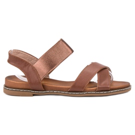 Mannika Brune sandaler med elastik