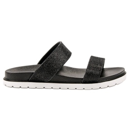 Bello Star Skinnende tøfler sort