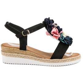SHELOVET Sandaler i ruskind med blomster sort
