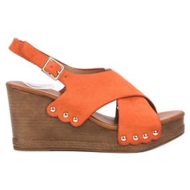 SHELOVET Sandaler i ruskind orange