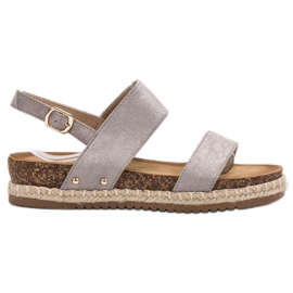 Bestelle Sandaler med glitter brun grå