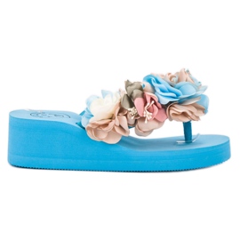 Fama Flip-flops med skumkiler blå
