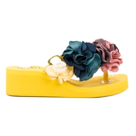 Fama Flip-flops med skumkiler gul