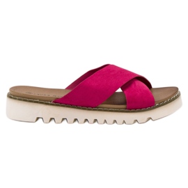 Laura Mode Fuchsia ruskind hjemmesko violet
