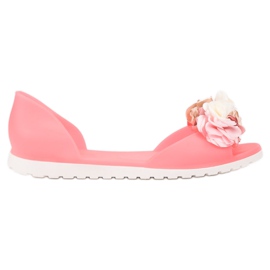 Ideal Shoes Meliski med blomster lyserød