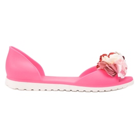 Ideal Shoes Meliski med blomster lyserød