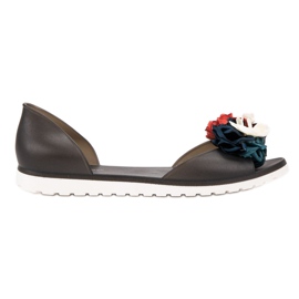 Ideal Shoes Meliski med blomster sort
