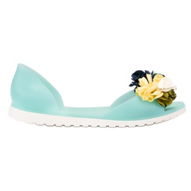 Ideal Shoes Meliski med blomster grøn