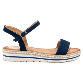 EXQUILY Navy sandaler blå
