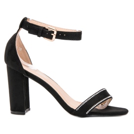 Abloom Sandaler med krystaller sort