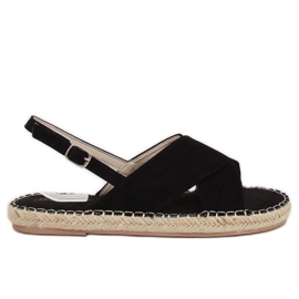 Sorte espadrillessandaler YJ-2M12 Sort