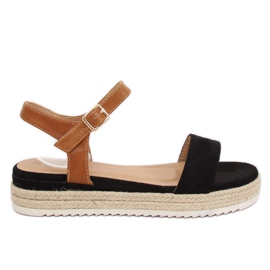 Sorte espadrillessandaler Y-8224 Sort