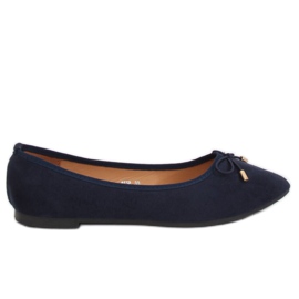 Ballerinas med mandeltæer marineblå 8F58 DK.BLUE marine blå