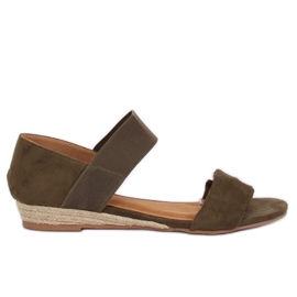 Grønne espadrillessandaler 9R71 Grøn flerfarvet